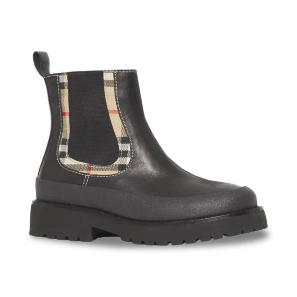 BURBERRY Little Girl's Vintage Check-Trimmed Chelsea Boots
